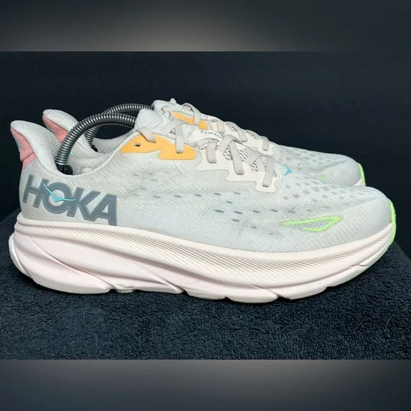 Hoka Women's Clifton 9 Lace Up Athletic Shoes Vanilla/Astral SIZE 10 D WIDE - Picture 3 of 12